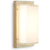 MORETTI Luce Vägglampa utomhus Ice Cubic, dimbar, Mässing / guld, Mässing