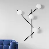 SFORZIN Vägglampa Mikado, dimbar, Svart, Vardagsrum / matsal, Metall, Design, Vägglampa, vägglampa inomhus