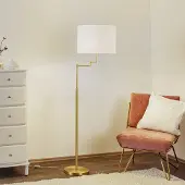 Knapstein Golvlampa Lilian, dimbar, Mässing / guld, Vardagsrum / matsal, Metall, Modern, Golvlampa