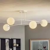 Emibig Taklampa Pregos 4 LIGHTING, dimbar, Vitt / opal, Hall, Metall, Modern, Taklampa