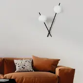 SFORZIN Vägglampa Mikado, dimbar, Svart, Vardagsrum / matsal, Metall, Design, Vägglampa, vägglampa inomhus