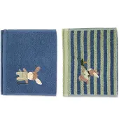 Sterntaler Handduk för barn Twin Pack Emmiluis Medium Blue 50 x 30 cm