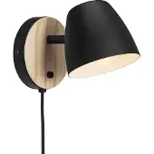 Nordlux Design vägglampa Theo, Svart, Vardagsrum / matsal, Metall, Modern, Vägglampa, vägglampa inomhus