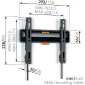 Vogel's Comfort TVM 3205 - Monteringssats (väggfäste) - fixerad - för TV - stål, härdad plast - svart - skärmstorlek: 19-50