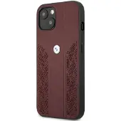 BMW Curve Perforate-fodral i läder för iPhone 13 - Röd