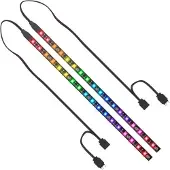 SilentiumPC Aurora Stripes ARGB, LED strip, 18 lampor, LED, 2 styck