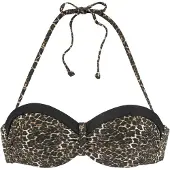 LASCANA Bikiniöverdel beige / brun / svart