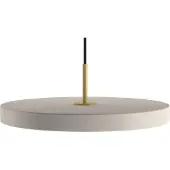 UMAGE Pendellampa Asteria, dimbar, Creme / bärnsten, Vardagsrum / matsal, Aluminium / grå / zink, Design