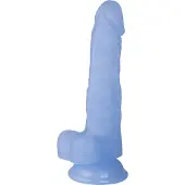Baseks Jellies Realistisk Blå Dildo med Sugpropp 20 cm - Blue - Blue
