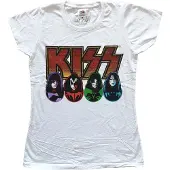 Ginza.se KISS: Ladies T-Shirt/Logo, Faces & Icons (White) (X-Large)
