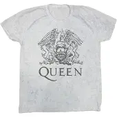 Ginza.se Queen: Unisex T-Shirt/Crest (Dip-Dye On White) (Wash Collection) (Large)