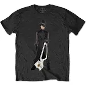 Ginza.se Prince: Unisex T-Shirt/W2A White Guitar (Black) (Back Print) (Medium)