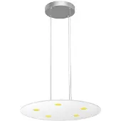 Evotec Pendellampa SUNIA, dimbar, Vitt / opal, Vardagsrum / matsal, Rostfritt stål, Modern