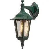 Konstsmide Vägglampa utomhus FIRENZE, Grön, Aluminium / grå / zink, Lantlig / rustik, Utomhusvägglampa