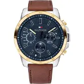 Tommy Hilfiger Klocka - - 1791561 - Brunt läder - Vattentät 5 bar - 46 mm