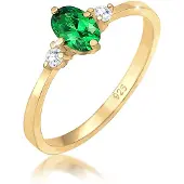 Elli Ring guld / grön / transparent