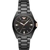 Emporio Armani Klocka - - Chic Modell - Svart Keramik - Rund Boett 40 mm - Herr
