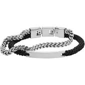 Fossil Armband svart / silver