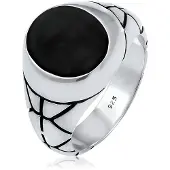 KUZZOI Ring 'Siegel' svart / silver