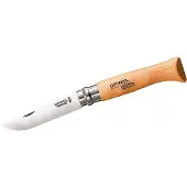 Opinel 000402, Fällkniv med låsblad, Camper/scout, Kolstål, Trä, Rostfritt stål, 1 verktyg