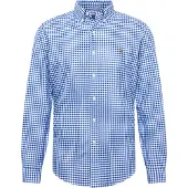 Ralph Lauren för män. 710792041005 Oxfordskjorta i skräddarsydd passform blå (L), Casual, Parti, Bomull, Lång ärm
