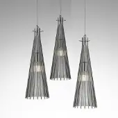 Selene Glas pendellampa Costa Rica, dimbar, Aluminium / grå / zink, Vardagsrum / matsal, Glas, Design, Pendellampa