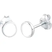 Elli Örhängen 'Geo' silver / vit