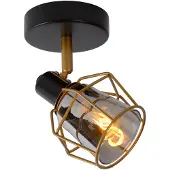Lucide Nila takstrålkastare, enkelstrålande Nila, dimbar, Svart, Vardagsrum / matsal, Metall, Vintage, Spotlight