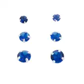 Silver Bar smyckeset med tre par zirkonia örhängen blue 8741