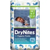 DryNites Barn-/kissbyxor pyjamabyxor 4-7 år med print, pojke – 4 st.