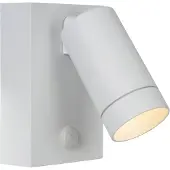 Lucide Utomhus vägglampa med rörelsesensor Taylor, dimbar, Vitt / opal, Aluminium / grå / zink, Modern
