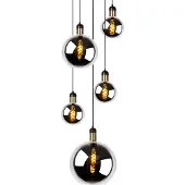 Lucide Glas pendellampa Julius, dimbar, Svart, Vardagsrum / matsal, Glas, Modern, Pendellampa