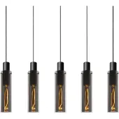 Lucide Glas pendellampa Orlando, dimbar, Svart, Vardagsrum / matsal, Glas, Modern, Pendellampa