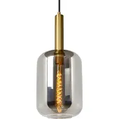 Lucide Glas pendellampa Joanet, dimbar, Aluminium / grå / zink, Vardagsrum / matsal, Glas, Pendellampa