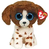 TY BEANIE BOOS Dog Muddles brown and white 24cm