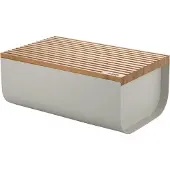 Alessi BG03 WG Mattina brödlåda i stål och bambu, Warm Grey