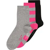 Falke Sockor gråmelerad / ljusrosa / svart / vit