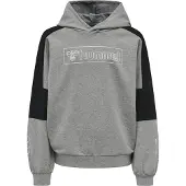 Hummel Hoodie - hmlBoxline - Gråmelerad - - 4 år (104) - Hoodie