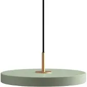 UMAGE Pendellampa Asteria Mini, dimbar, Grön, Vardagsrum / matsal, Aluminium / grå / zink, Design