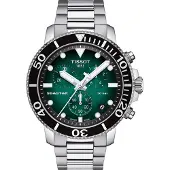 Tissot T-Sport Seaster 1000 Kronograf Dykarklocka Kvarts T120.417.11.091.01 T1204171109101 300M Herrklocka grön