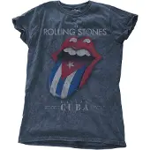 Ginza.se The Rolling Stones: Ladies T-Shirt/Havana Cuba (Denim Blue) (Wash Collection) (Small)