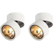 QAZQA Set med 2 moderna spotlights vita runda justerbara - Go Nine