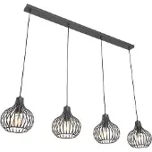 QAZQA Modern pendellampa svart 4-ljus - Saffira