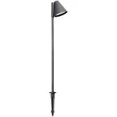 VIOKEF Gånglampa Gilbert med markpett, Aluminium / grå / zink, Aluminium / grå / zink