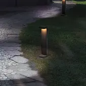 VIOKEF LED pollare Quadro, Svart, Aluminium / grå / zink, Modern, LED-utomhuslampa
