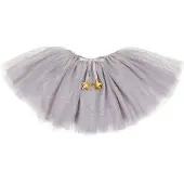 Mimi & Lula Tyllkjol - Grå m. Guld Prickar - - One Size - Maskeradkläder