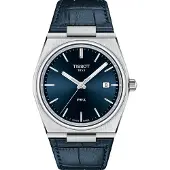 Tissot T-Classic PRX Läderrem Blue Dial Quartz T137.410.16.041.00 100M herrklocka blå