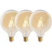 LUEDD Set med 3 st E27 dimbara LED-lampor G125 guld 5W 450lm 2200K