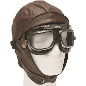 Mil-Tec Flyver läderkeps/hjälm Brun
