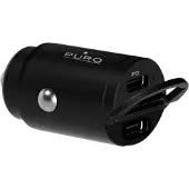 Puro Mini billaddare Bullet 2-port USB-C snabb laddning och strömförsörjning 30W
